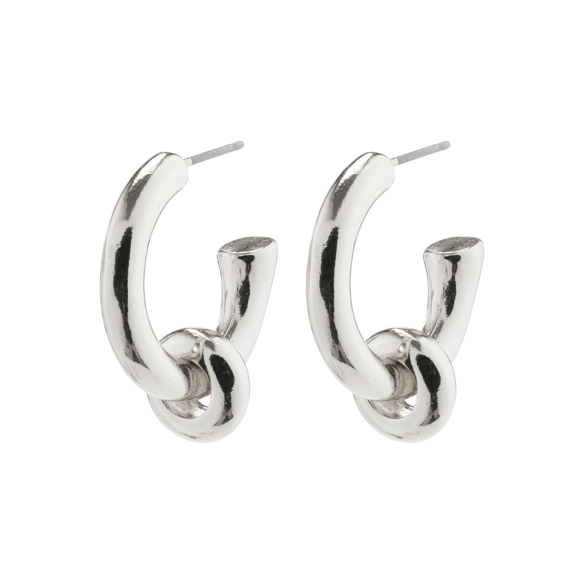 Pilgrim Hopeful Hoop Earrings Silver-Plated