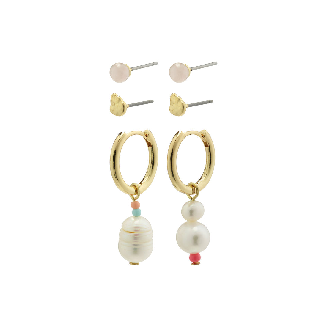 Pilgrim Energetic 3-in-1 Gold Plated Earring Set