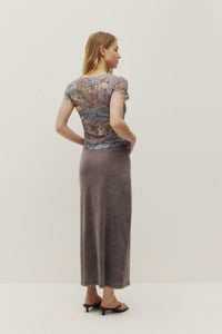 Kuala Tee Pamerla Midi Skirt Charcoal