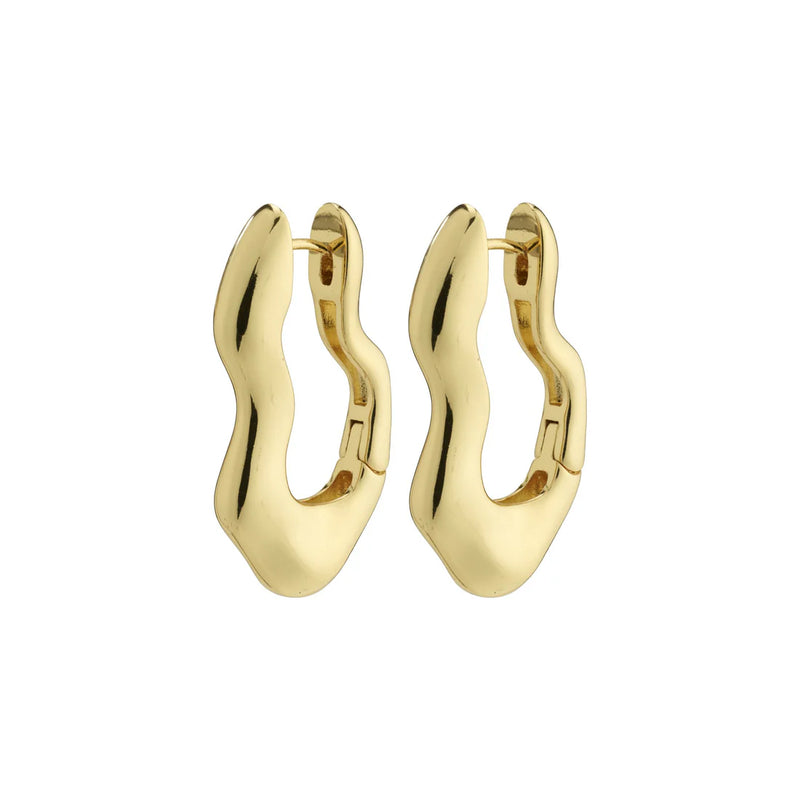 Pilgrim Silver or Gold-Plated Wavy Earrings