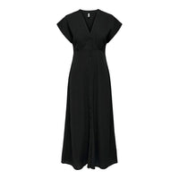 Vero Moda Nova Long Dress with Button in Black