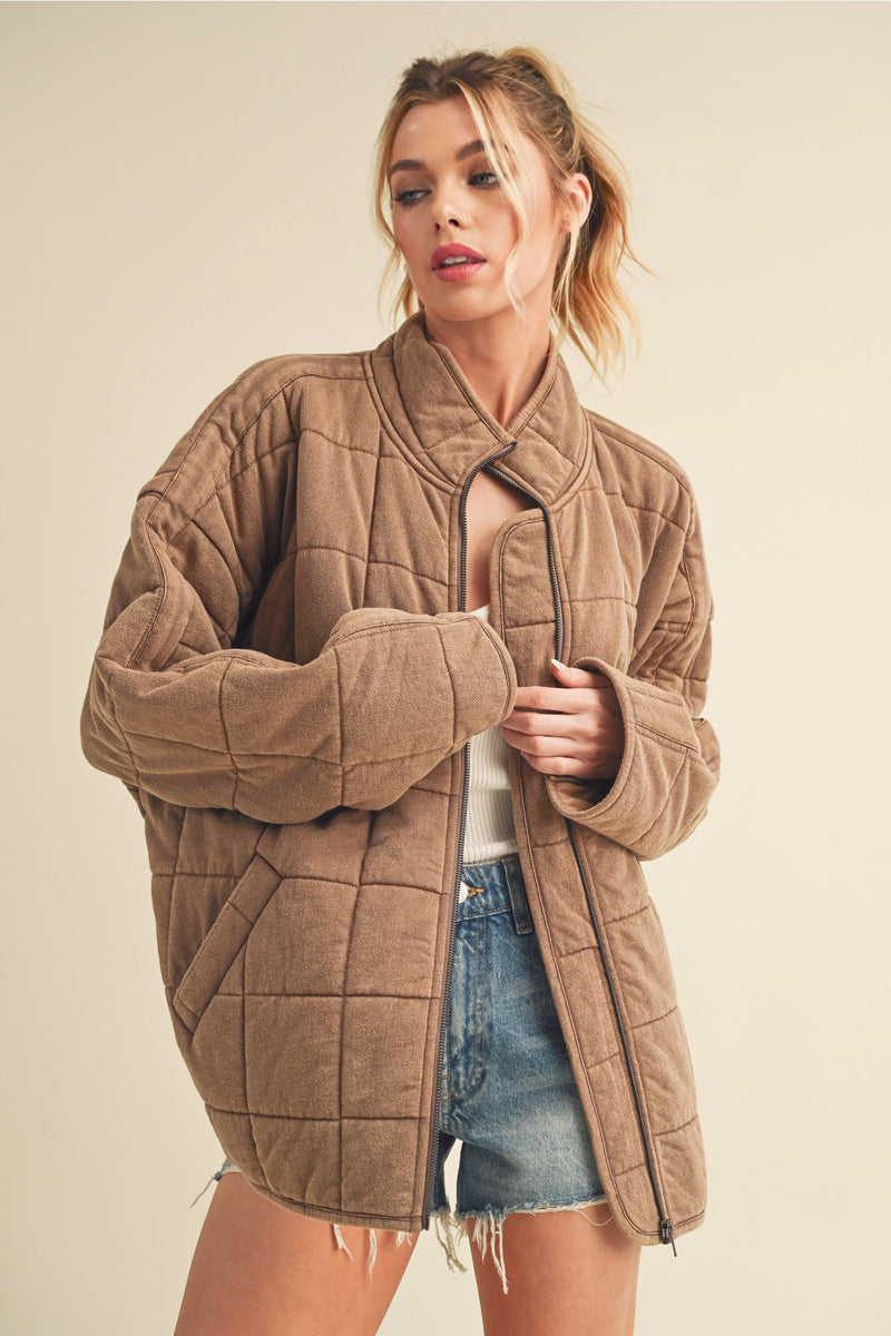 Dolly Quilted Jacket in Brown