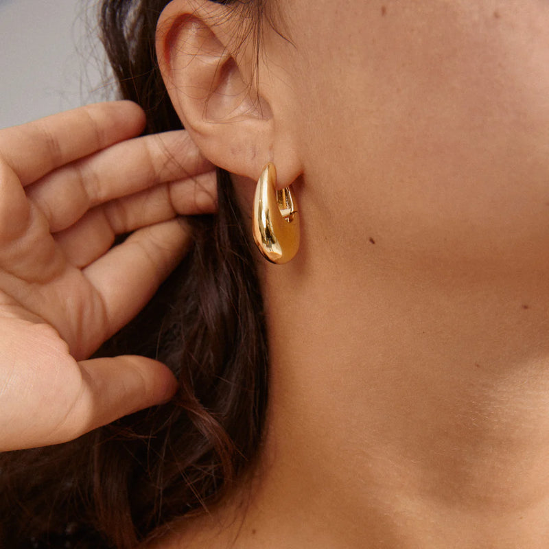 Pilgrim Silver or Gold-Plated Autumn Chunky Retro Hoops