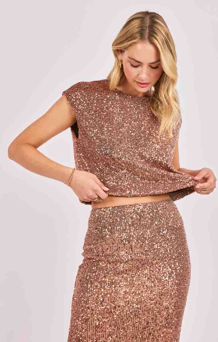 Sadie & Sage Sky High Sequin Top