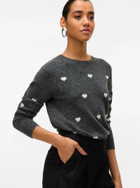 Vero Moda Doffy Grey White Hearts