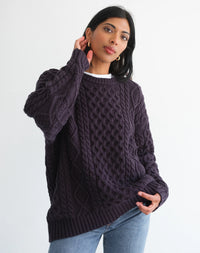 Brunette the Label Irish Cable Sweater