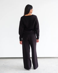 Brunette the Label V Neck Black Basic Sweater