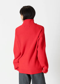 Lyla & Lux Joy Ribbed Mockneck in Red