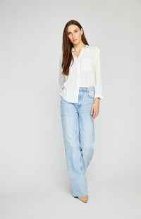 Gentle Fawn Paige White Textured Cotton Shirt