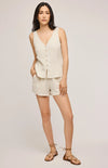 Gentle Fawn Jules Linen Tank in Linen & Navy