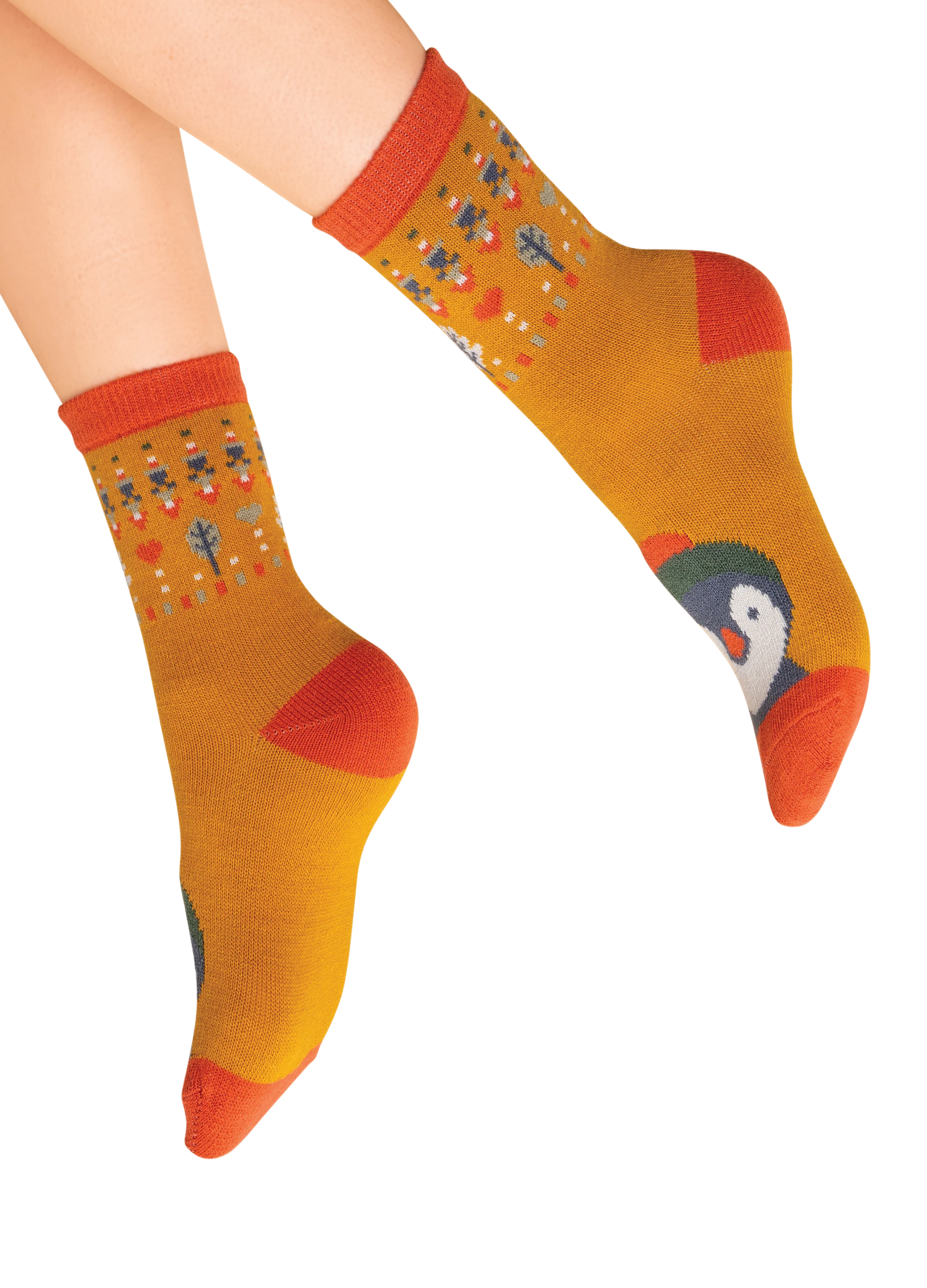 Powder Knitted Socks Penguin