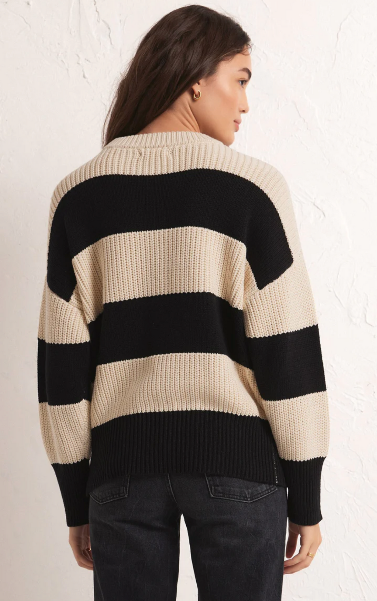 Z Supply Fresca Stripe Sweater in Black