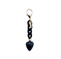 Jane Brand Heart on Chain Black Bag Charm