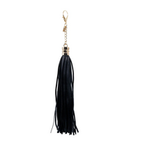Jane Brand Faux Leather Tassel Black or Brown Bag Charm