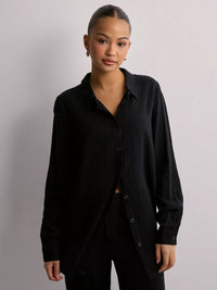 Vero Moda VMLINN linen blend shirt black