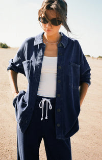 Z Supply All Day Knit Denim Jacket Indigo