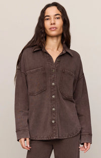 Z Supply All Day Knit Jacket - Dark Chocolate
