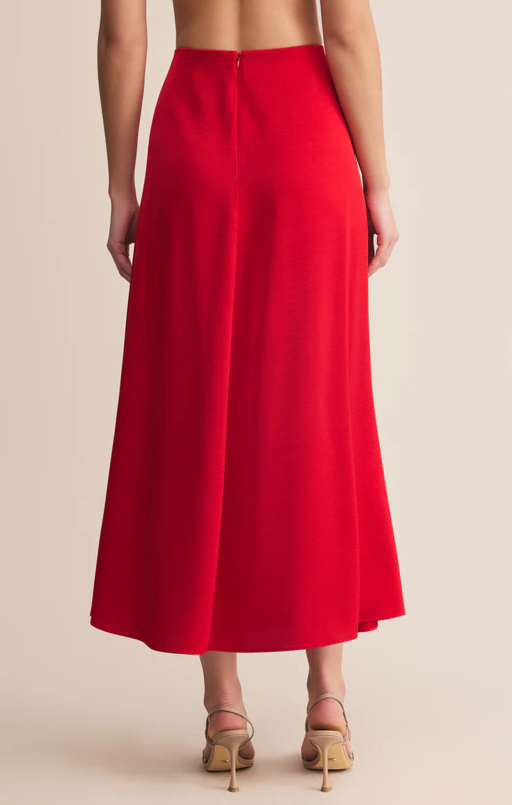Z Supply Northpointe Mini Silk Skirt Red