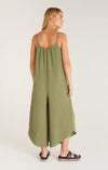 Z Supply Flared Gauze Jumpsuit in Olive Branch