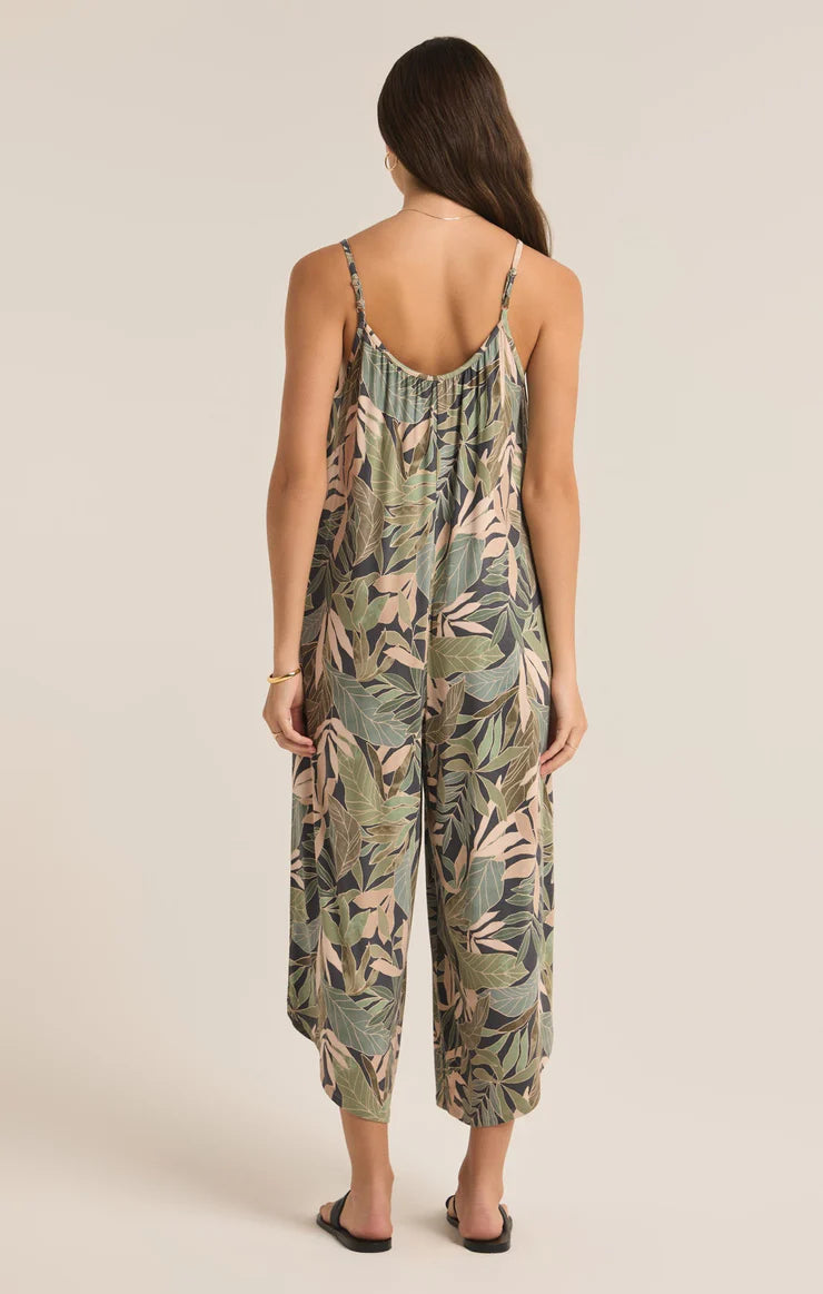 Z Supply Flared Jumpsuitin Grape Leaf