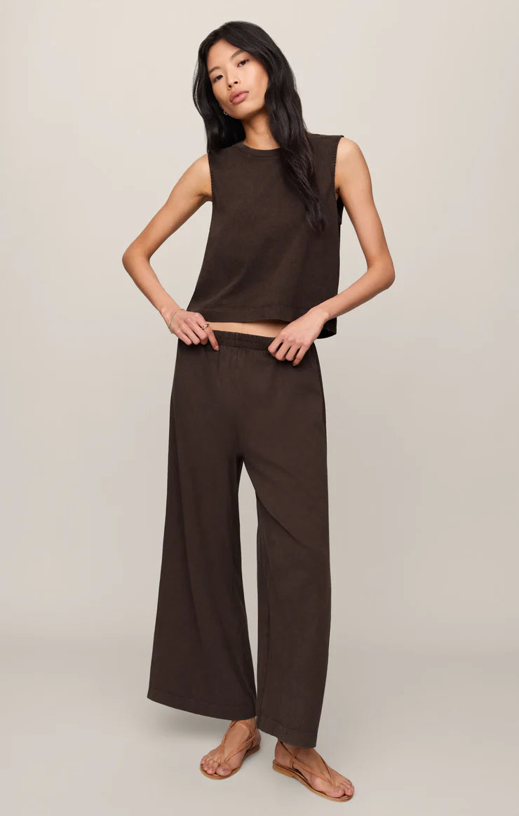 Z Supply Scout Jersey Crop Flare Pant - Dark Chocolate