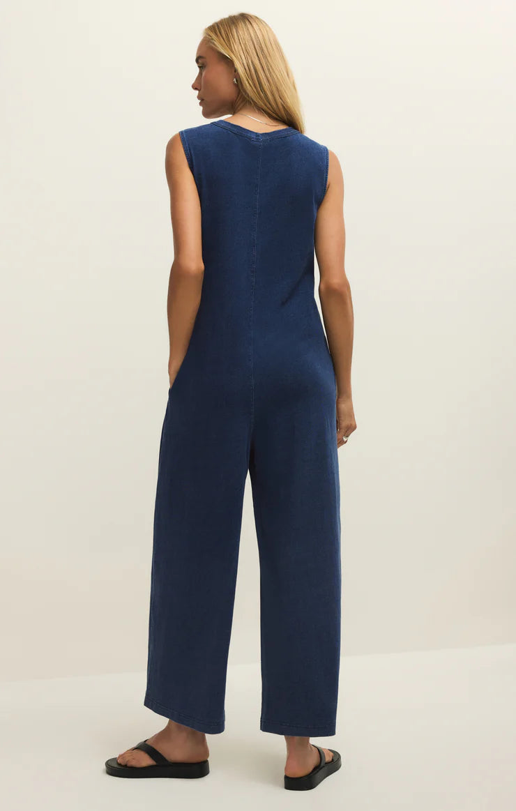 Z Supply Fiona Jersey Denim Jumpsuit