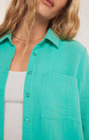 Z Supply Kaili Button Up Gauze in Cabana Green