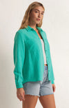 Z Supply Kaili Button Up Gauze in Cabana Green