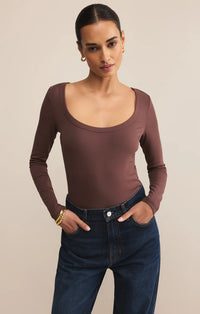 Z Supply Second Skin Long Sleeve in Sandalwood