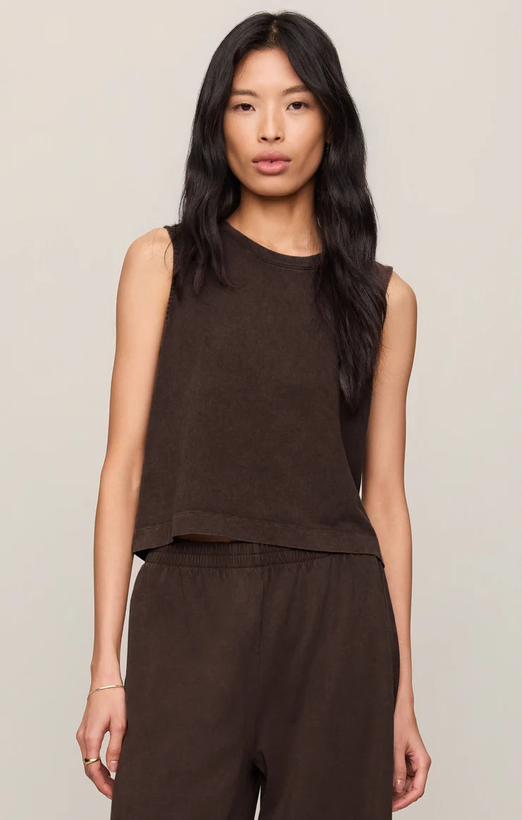 Z Supply Scout Jersey Crop Flare Pant - Dark Chocolate