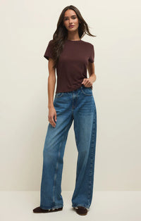 Z Supply Tourist Tee in Chocolate Cherry