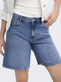 Only Lumi Mom Shorts Blue Indigo