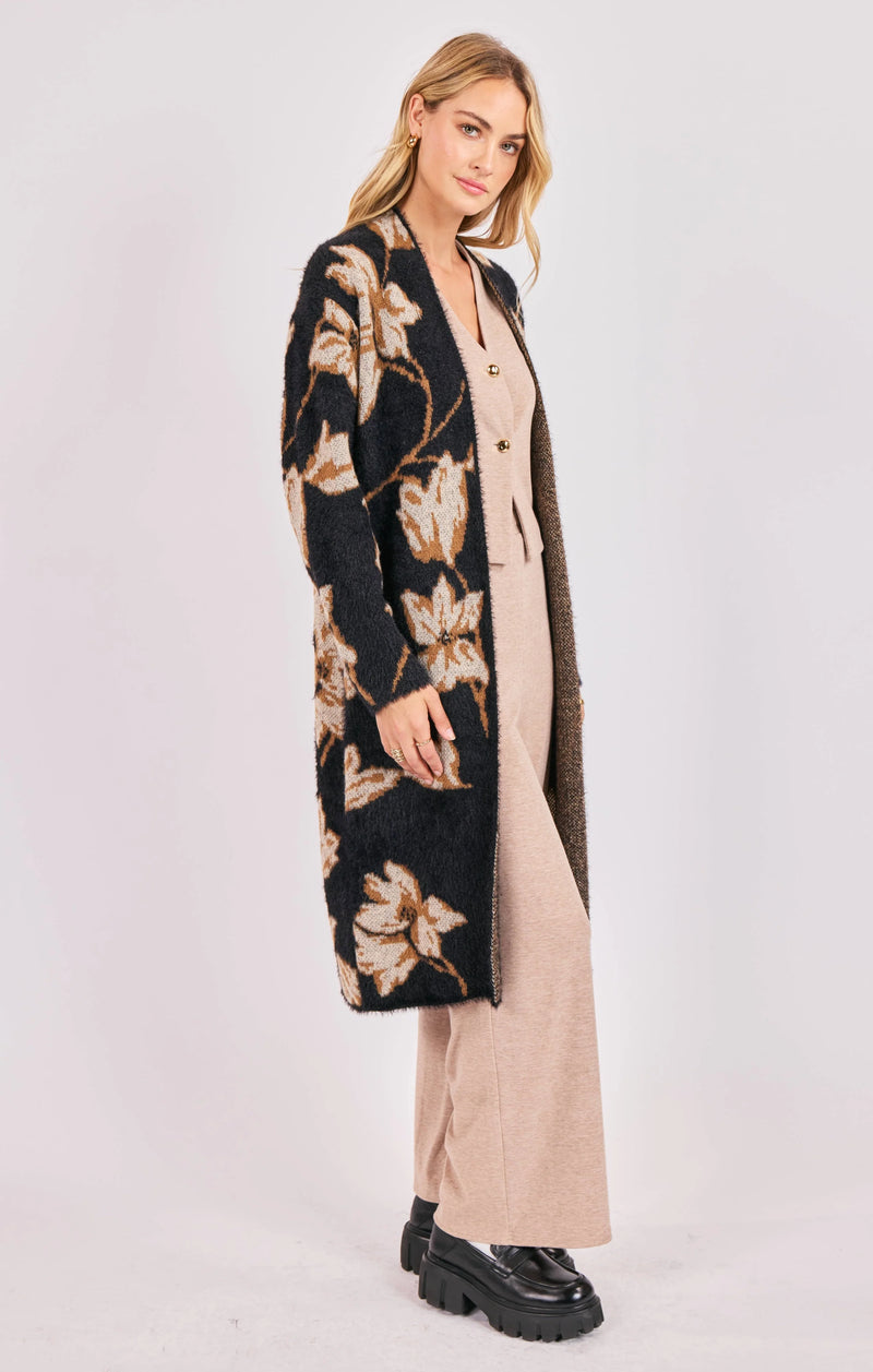 Sadie & Sage Emory Floral Knit Duster
