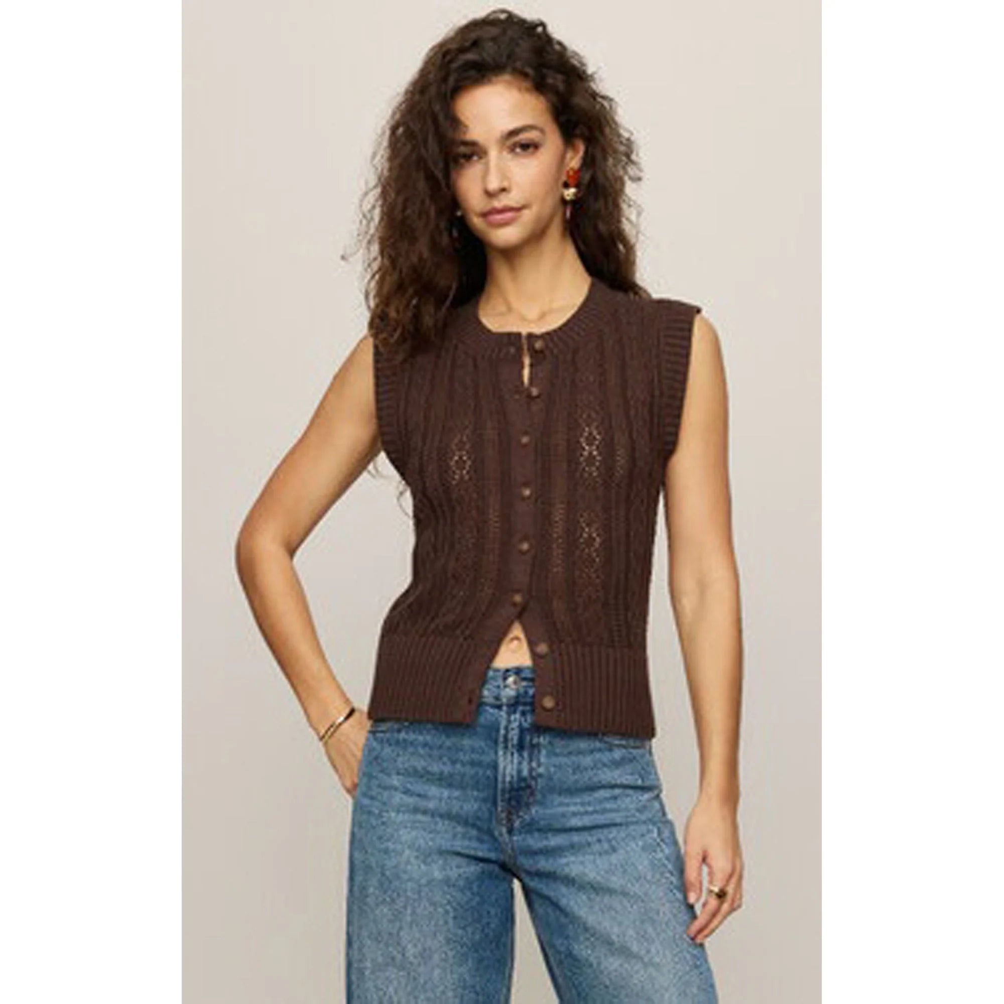 Z Supply Cabot Sweater Vest - Dark Chocolate